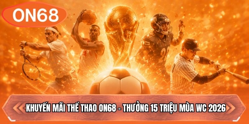Khuyến Mãi Thể Thao ON68 - Thưởng 15 Triệu Mùa WC 2026